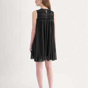 Mini-Kleid aus Seiden-Georgette mit gedrehten Falten und schwingender Silhouette