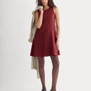 Mini-Kleid aus Crêpe mit Trapezform und ausgestelltem Peplum-Saum