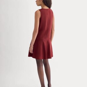 Mini-Kleid aus Crêpe mit Trapezform und ausgestelltem Peplum-Saum