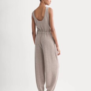 Cashmere-Jumpsuit mit Tunnelzug, ballonierten Beinabschlüssen und Taschen