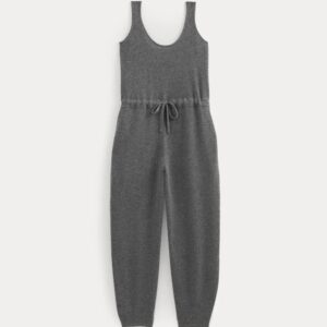 Cashmere-Jumpsuit mit Tunnelzug und leicht ballonierten Beinabschlüssen