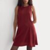 Mini-Kleid aus Crêpe mit Trapezform und ausgestelltem Peplum-Saum