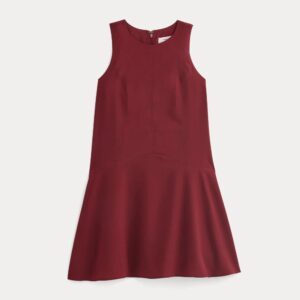 Mini-Kleid aus Crêpe mit Trapezform und ausgestelltem Peplum-Saum