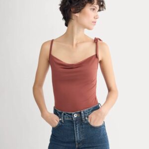 Tanktop mit verstellbaren Schulterbändern und drapiertem Ausschnitt