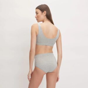 High-Rise Slip aus Baumwolle mit glattem Bund und mittlerer Abdeckung