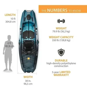 Alternative view of Aurora Fusion Lifetime Manta 10 ft. Sit-On-Top Angler Kayak